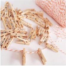 Storemax 24 Adet Mini Ahşap Not Mandalı,not Tutucu Dekoratif Mandal Çalışma Odası Ev Ofis Için Küçük Mandallar (Natural)