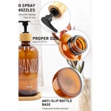 Storemax Bambu Standlı Cam Sıvı Sabunluk Seti - 2'li 2 x 475 ml