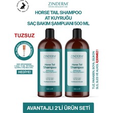 Zinderm At Kuyruğu Şampuanı -  Hızlı Uzama Etkili Tuzsuz Şampuan (2 Adet x 500 Ml)