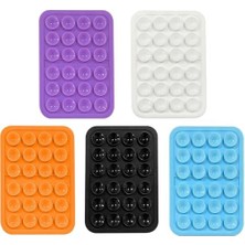 Storemax Silikon Telefon Tutucu Ped, Renkli Kare Tasarım, Otomobil ile Uyumlu Telefon Sabitleyici, Ultra Güçlü Vantuzlu (Beyaz)