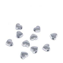 Storemax Gümüş Kaplama Oval Kalp (10 Adet) 7 mm