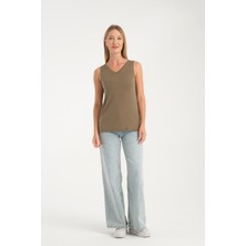 Vita Fortuna V Yaka Sleevless Kadın T-Shirt - VK0077