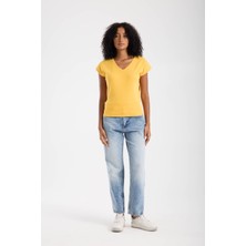 Vita Fortuna V Yaka Kolsuz Kadın Basic T-Shirt - VK0054