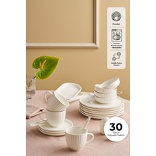 UltraMint Şık 32 Parça 6 Kişilik Kahvaltı Takımı Seti, Zarif ve Fonksiyonel Tasarım