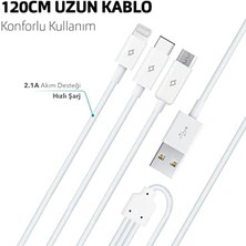 Storemax Trio Type-C-Lightning-Micro USB 120CM Şarj Kablosu, Siyah