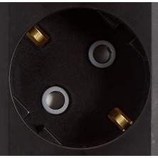 Storemax Siyah Üçlü Priz Topraklı Çarpma Karşıtı Çocuk Korumalı Klemensli (Kablosuz)