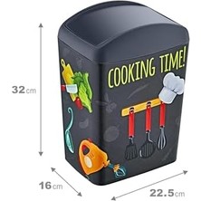 Storemax Soft Resimli Çöp Kutusu Döner Kapak 10 Lt Cook