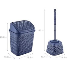 Storemax Katre Çöp Kovası ve Klozet Fırçası Lacivert