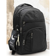 Bevitton Su Geçirmez Kumaş Okul Çantası Unisex Siyah Okul Sırt Çantası 1700