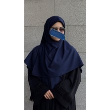 Qalortex Scarf Pamuklu Organik Modal Eşarp-Lacivert