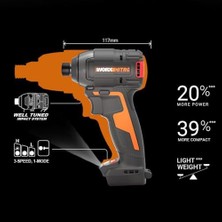 Storemax WX265 20VOLT 2.0AH Li-Ion Çift Akülü 200NM Kömürsüz Profesyonel Şarjlı Darbeli Tornavida