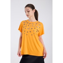 Vita Fortuna Payet Desenli Rahat Kesim Kadın Tişört - VK0030