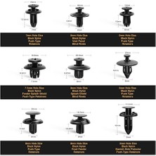 Gooacc 190 Parça Araç Kapı Trim Klipsi ve Bağlantı Elemanı Sökücü - En Popüler 18 Boyut ve Uygulama - Otomobil Itme Pimi Perçin Seti