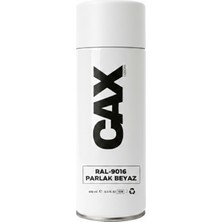CAXCOLORS Cax Colors Ral 9016 Parlak Beyaz Akrilik Sprey Boya - Metal Ahşap Plastik Tüm Yüzeyler Için 400ML