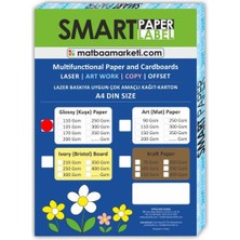Kuşe Gramajlı Kağıt A4 130 gr - 250 Adet | Smart Paper Label