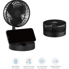 Piranha 5567‑S Katlanabilir USB Şarjlı Masaüstü Fan | 3 Kademe Hız Ayarı | Vantilatör | Taşınabilir | Sessiz