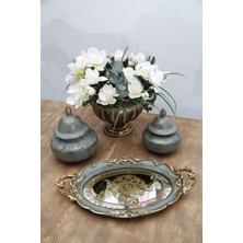 UltraMint Şık Klasik Oval Aynalı Hediye Sunum Tepsisi Hanlar Home