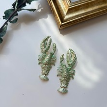 Alice İsstanbul Su Yeşili Metalik Görünümlü Istakoz Küpe