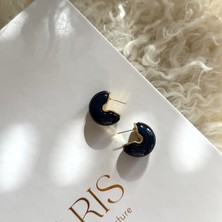 Alice İsstanbul Lacivert Kemik Halka Küpe