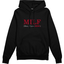 The Lucid Lab Mılf / Man I Love Ferrari Oversize Hoodie- Siyah