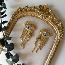 Alice İsstanbul Marka Mavi Gözlü Sallantılı Yüz Küpe