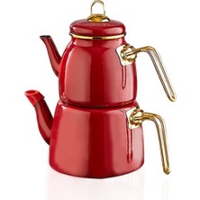 PremiumPort Şık Emaye Çaydanlık, Dayanıklı ve Kolay Kullanımlı Tasarım