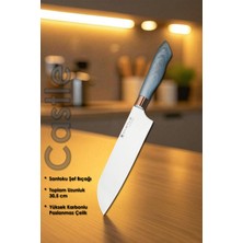 Castle Santoku Mutfak Şef Bıçak Et Ekmek Sebze Salata Şef Bıçağı Lzg-23