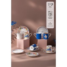 UltraMint Şık 6'lı Kahve Fincan Takımı, 100 Ml, Modern Tasarım