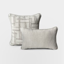 Lidoma Home "grid & Solid" Dokulu Desenli Kırlent Kılıfı Seti
