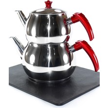 PremiumPort Elur Papatyam Çelik Çaydanlık, Aile Boy, 3,5 Litre, Çift Kapaklı