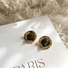 Alice İsstanbul Gold Detaylı Yeşil Boncuk Küpe