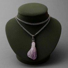 Eski Yeni Antik Kolye Ametist Taşlı