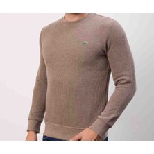 Lacoste Kahverengi Slim Fit Bisiklet Yaka Sweatshirt