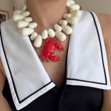 Alice İsstanbul Boncuklu Kırmızı Yengeç Kolye