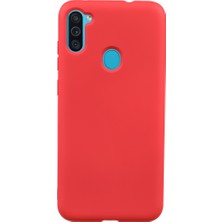 Casen Samsung Galaxy M11 Lansman Serisi Silikon Kılıf Içi Kadife Darbe Emici Esnek Koruma Kapak Kırmızı