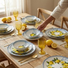 UltraMint Camelia 24 Parça 6 Kişilik Porselen Yemek Takımı