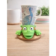 Generic Tasarım Lisanslı Hareketli Kaplumbağa Bardak Altlığı – 3D Baskı Hafif Mekanik Tasarım, Bardak Konunca Hareket Eden Eğlenceli Masaüstü Coaster (Seramik Değildir)