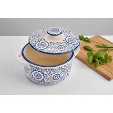 UltraMint Beyaz ve Mavi Desenli 600 ml Porselen Çorba Kasesi, Şık ve Kullanışlı