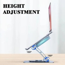 Storemax 804D 360 Derece Dönebilir Alüminyum Katlanabilir Laptop Standı (Koyu Gri)