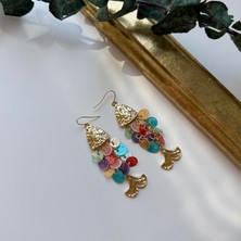 Alice İsstanbul Renkli Pullu Balık Küpe