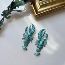 Alice İsstanbul Turkuaz Metalik Görünümlü Istakoz Küpe