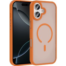 Case 4u Apple iPhone 17 Kılıf M-Safe Şarj Özellikli Mat Arka Yüzey Sio Kapak Turuncu