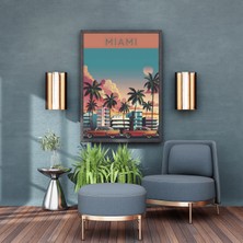 Boketto Opus - Miami Ilustrasyon Dekoratif Poster Modern Duvar Posteri Estetik Tablo