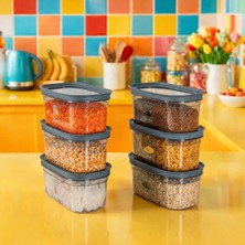 AY&ÇA Home 6'lı Oscar Dikdörtgen Saklama Kabı Conta Kapak 1 Lt (19,5X11X8,6CM)