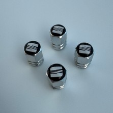 Aksefuar Lazer Seat ile Uyumlu Logolu Alüminyum Altıgen Sibop Kapağı (Takım)