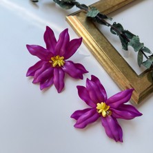 Alice İsstanbul Mor Boncuklu Çiçek Küpe