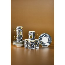 UltraMint Altı Kişilik Şık Gold Kahve Fincanı Takımı, Zarif ve Dayanıklı Tasarım