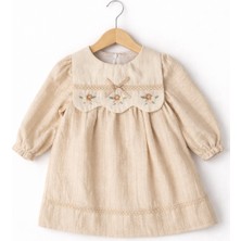 Bambino Nakış Detaylı Kız Bebek Elbise