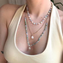 Alice İsstanbul Baget Taşlı 3lü Renkli Boncuk Kolye