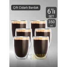UltraMint 6’lı Çift Cidarlı Kahve Bardağı Set, 350 Ml, Latte ve Cappuccino Için